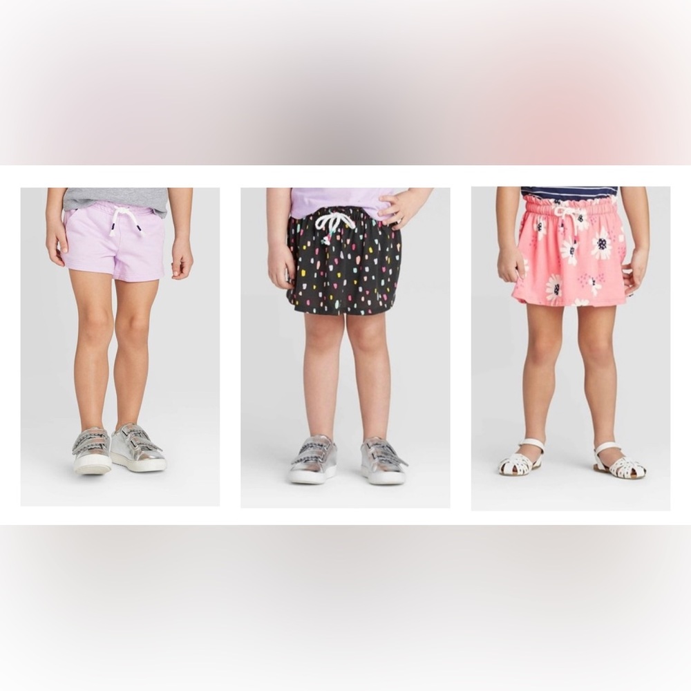 Cat & Jack 3 Pack Toddler Girls’ Skirt Shorts Skorts Size 18M Floral Confetti